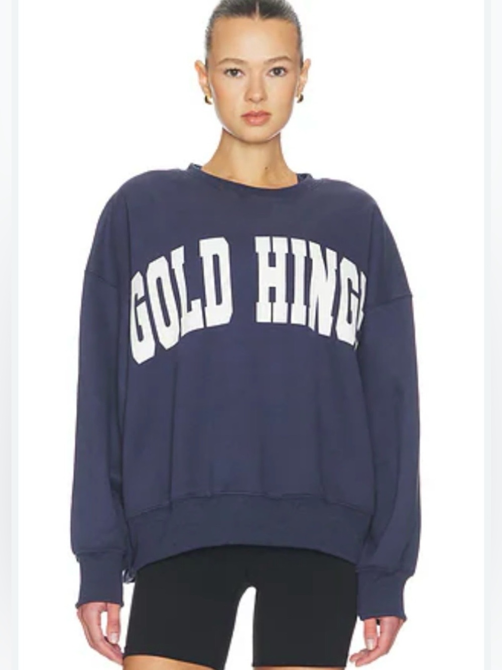 Gold Hinge Oversized Navy Crewneck Sweatshirt - LIKE NEW